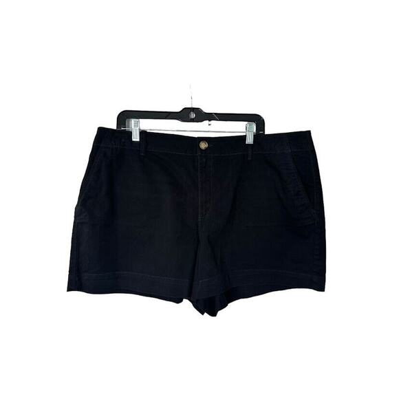 LOFT Womens Black The Washed Twill Shorts High Rise Plus Size 18 Curvy 4" - Picture 1 of 8